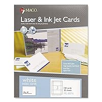 MACO Laser/Ink Jet White Index Cards, 3 x 5 Inches, 3 Per Sheet, 150 Per Box (ML-8576) (MACML8576)