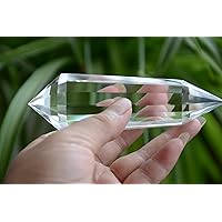 Real Tibet Himalayan High Altitude 99% Clear 13 Sided Crystal Point Quartz Vogel Wand 4.64 Inch Spiritual Reiki Healing