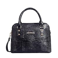 Women's Faux Leather Handbag for ladies and girl, BLACK