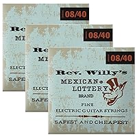 Reverend Willy's Mexican Lottery Brand Guitar Strings Electric 3 Sets 08-40