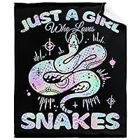 Snakes Blanket for Girl Women Just A Girl Who Loves Snakes Blanket Soft SnakeThrow Warm Gift for Snakes Lover Birthday Graduate Blankets 60