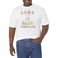 Disney Big Tinkerbell Camp Neverland Men's Tops Short Sleeve Tee Shirt, White, Large