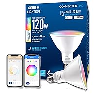 Connected Max Smart Led Bulb Par38 Outdoor Flood Tunable White + Color Changing, 2.4 Ghz, Works With Alexa And Google Home, No Hub Required, Bluetooth + Wifi, 1Pk