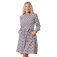 Hope & Henry Women's Long Sleeve Button Front Tiered Dress