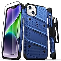 ZIZO Bolt Bundle for iPhone 14 Plus Case with Screen Protector Kickstand Holster Lanyard - Blue