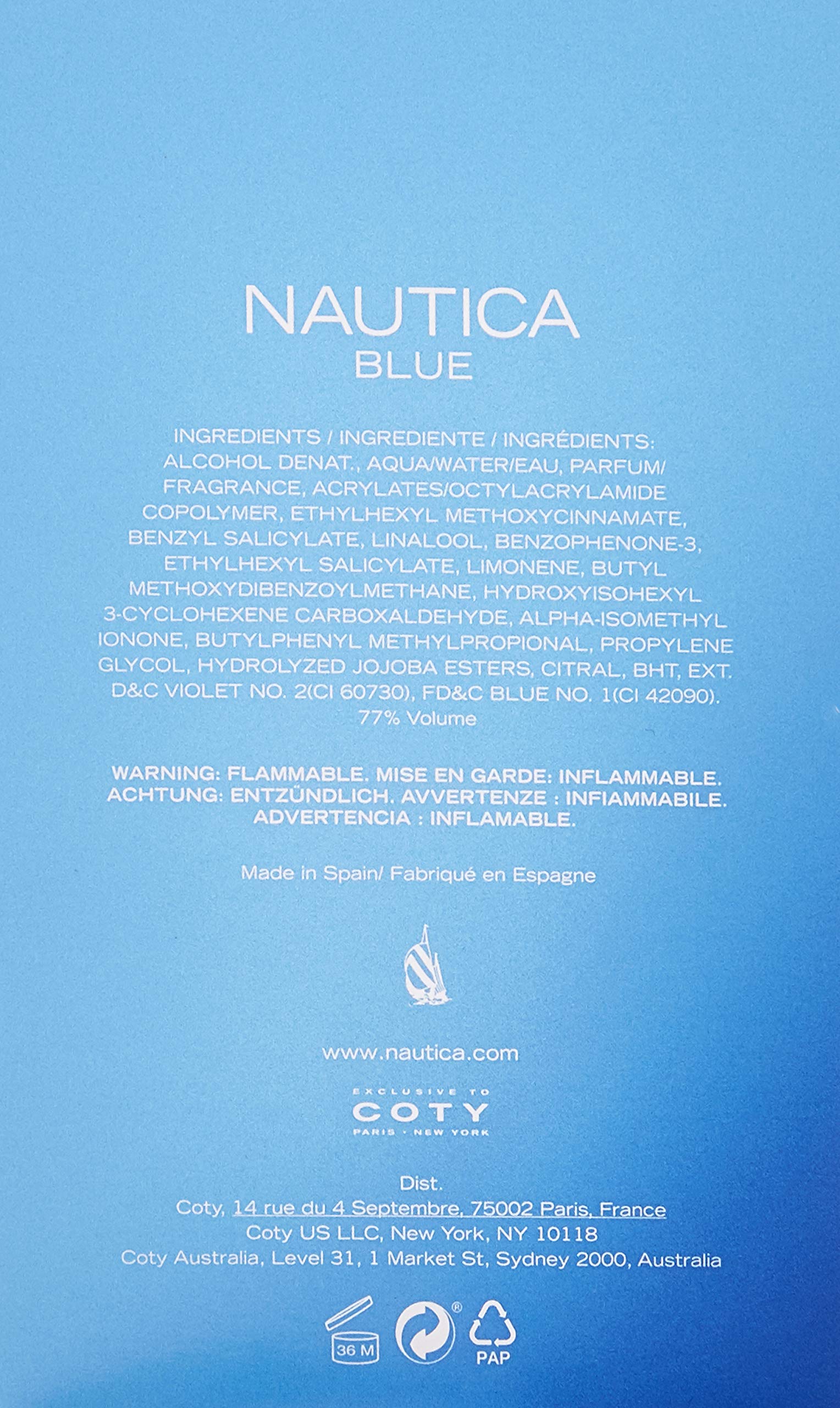 Nautica Blue Eau de Toilette Spray, 3.4 Ounce