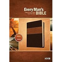 Every Man's Bible NIV, Deluxe Heritage Edition, TuTone (LeatherLike, Brown/Tan) – Study Bible for Men with Study Notes, Book Introductions, and 44 Charts