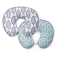 Paisley Hugster Nursing Cover Ultra-Soft 100% Cotton Fabric in a Fashionable Two-Sided Design (Lilac/Purple/Aqua, Pillow Cover Only)