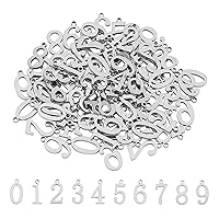 UNICRAFTALE 18pcs 2 Colors Number 1~9 Charm Stainless Steel Charms Lucky Numbers Pendants Golden & Stainless Steel Color Charms Large Hole Dangle Charms for DIY Jewelry Making