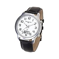 Masterline1966 ML06228015 Radio-Controlled Analogue Digital Watch with Leather Strap, Strap.