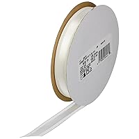 Offray Garbo Satin and Sheer Craft Ribbon, 5/8-Inch Wide by 20-Yard Spool, White