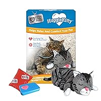 Pets Know Best HuggieKitty- Stuffed Animal Cat or Kitten Toy with Calming Heartbeat, Heating Pad, Realistic Purring- Plush Stuffy for Snuggles, Grey