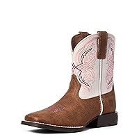 Ariat-Mens Double Kicker Western Boot Adobe Tan/Pearlized Pink 3.5