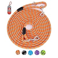 100FT Extra Long Dog Leash for Dog Training, Reflective Threads Check Cord Dog Leash, Heavy Duty Dog Lead for Large Medium Small Dogs Outside Walking, Playing, Camping, or Yard