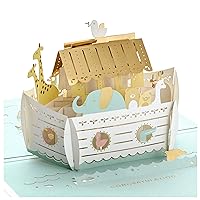 Hallmark Signature Paper Wonder Pop Up Baby Shower Card for New Parents (Noah's Ark) Welcome New Baby, Congratulations, Gender Reveal