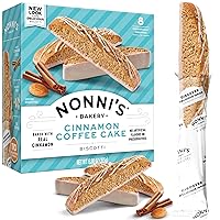 Nonni's Cinnamon Coffee Cake Biscotti Italian Cookies - Italian Biscotti Almond Cookies w/Oats & Cinnamon Streusel Icing - Biscotti Individually Wrapped Cookies - Kosher Coffee Cookies - 6.88 oz