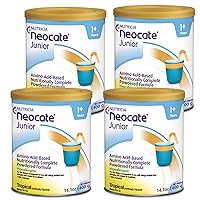 Neocate Junior - Powdered Hypoallergenic, Amino Acid-Based Toddler and Junior Formula - Tropical - 14.1 Oz Can (Case of 4)