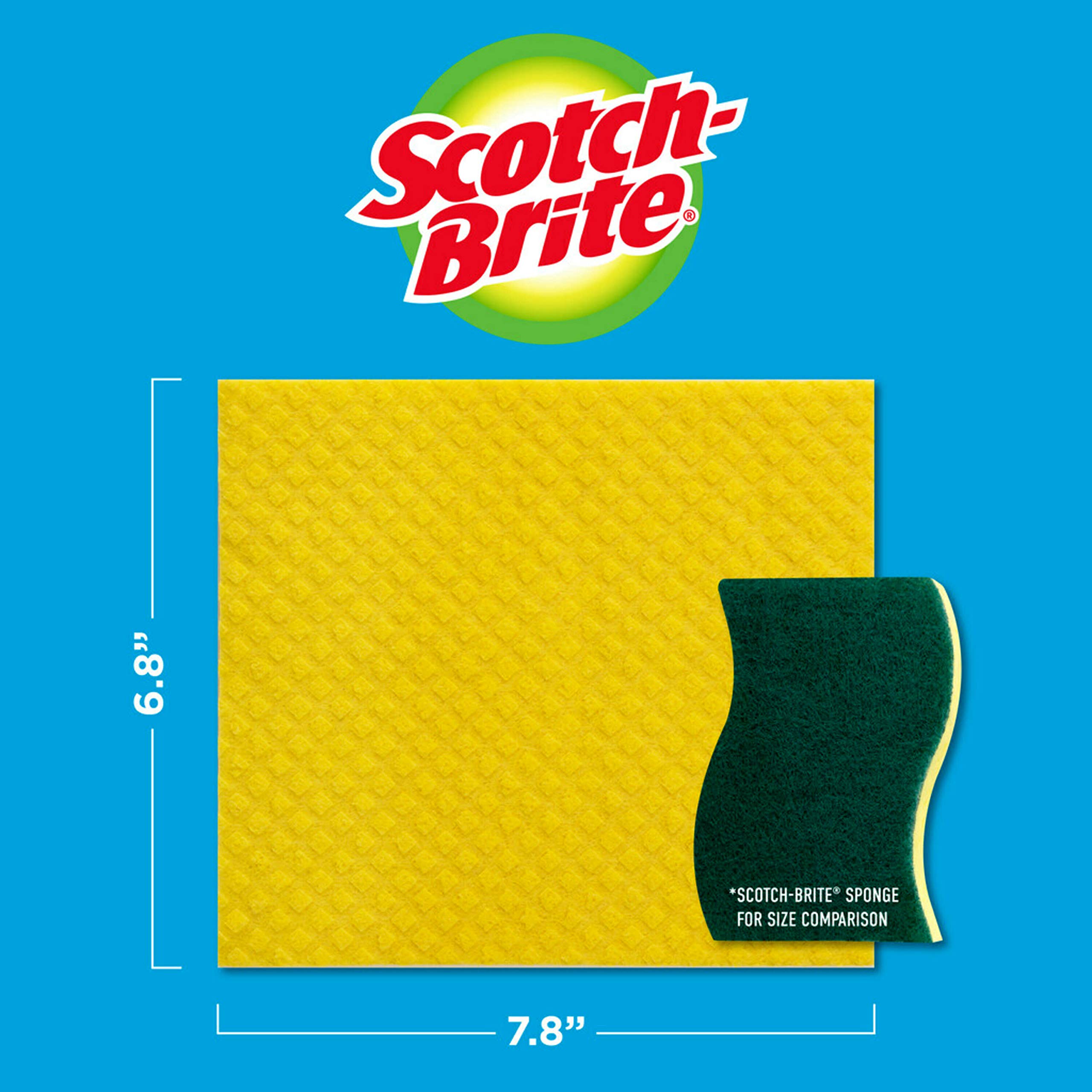 Scotch-Brite Sponge Cloth, Swedish Dish Cloths, Reusable Alternative to Paper Towels, 24 Sponge Cloths