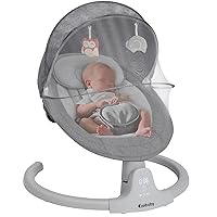 Ezebaby Baby Swing for Newborn Portable Infant Swings, with Remote Control, 5 Swing Amplitudes, 3 Seat Positions, 5 Point Harness Belt, Preset Lullabies -Baby Swings for Infants 0-6 Month