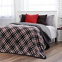 Ashford Home Cozy Ultimate Plush Throw Blanket, Balmoral Plaid Twin Size 60 x 80 inches