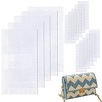 CHGCRAFT 10pcs 2 Sizes Plastic Mesh Canvas Bag Sheets Plastic Net Cover DIY Crafting Handbag Accessories Acrylic Yarn Crafting Knit and Crochet Projects for Purse Making Supplies