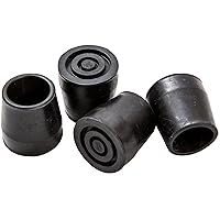 Replacement Walker Tips, Reinforced Rubber Glides, Fits 1.14