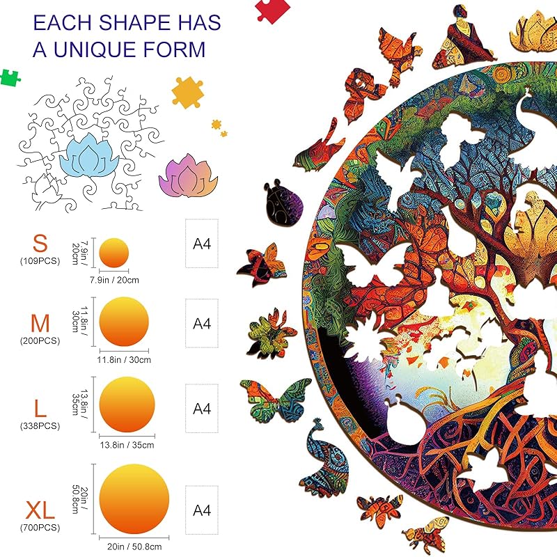 Wooden Jigsaw Puzzle-Yin-Yang Tree of Life 4 - KAAYEE
