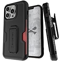 Ghostek IRON ARMOR iPhone 13 Pro Case with Stand, Belt Clip Holster, and Card Holder Slot Heavy Duty Protection Shockproof Protective Cover Designed for 2021 Apple iPhone 13Pro (6.1inch) (Matte Black)