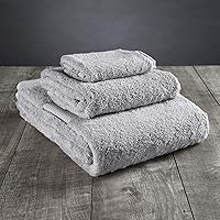 Delilah Home - 100% Organic Bath Towel Set, Ultra-Soft, & Absorbent Turkish Organic Cotton Spa Towels - Eco-Friendly & Vegan (One Piece Each 13x13, 16x30, 30x54) Pack of 3, Grey Towels