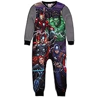 Marvel Avengers Boys Onesie | Kids Grey All In One Superhero Fleece Jumpsuit Loungewear Pyjamas | Overall Nightwear Pajama