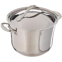 Anolon Nouvelle Stainless Steel Stock Pot/Stockpot with Lid, 6.5 Quart, Silver