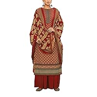 ladyline Semi-Cotton Casual Salwar Kameez Suit with Pant & Chiffon Dupatta
