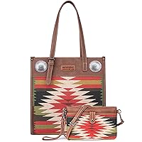 Wrangler Aztec Printed Canvas Shoulder Bag with Crossbody Wallet Bag