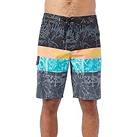 O'NEILL Men's 20 Inch Stripe Boardshorts - Water Resistant Swim Trunks for Men with Quick Dry Stretch Fabric and Pockets