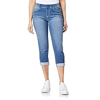 WallFlower Women's Pull on Denim Crop and Ankle High-Rise Insta Soft Juniors Jeans (Available in Plus Size)