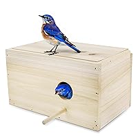 Bird Nest Box - Medium 8.7 x 5 x 4.75in Wooden Bird Nesting Boxes for Cages Fits Swallow Finch Parakeet Dove