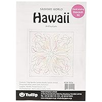 Tulip Needle Company Sashiko World Hawaii Stamped Embroidery Kit-Anthurium