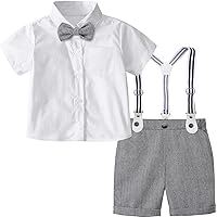 A&J DESIGN Baby Boys Gentleman Suit, 2Pcs Outfit Shirt & Pants