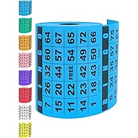 250 Bingo Cards, Blue (8 Color Selection), 4” x 3.5”, Bingo Sheets for Events, Customizable Book, Single or Multi Use for Daubers or Chips