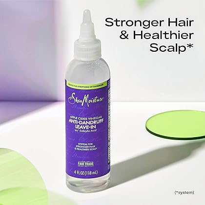 SheaMoisture Hair Care System Anti-Dandruff Leave-In For Stronger Hair & Healthier Scalp Formulated With Apple Cider Vinegar Fair Trade Shea Butter 4oz
