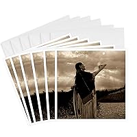 3dRose Greeting Cards - Native American medicine woman, Santa Fe, NM - US32 JMR0546 - Julien McRoberts - 6 Pack - Native Americans
