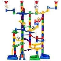 Marble Genius Marble Run Super Set; 150 Complete Pieces (85 Translucent Marbulous Pieces + 65 Glass-Marble Set) & Free Instruction App; Marble Run for Kids 4-8 & Toddlers; Toy Marble Maze Track Game