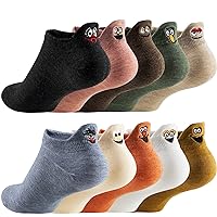 Women Cute Socks 10 Pairs Cotton Kawaii Embroidered Funny Low Cut Socks for Women Girls Ankle Socks