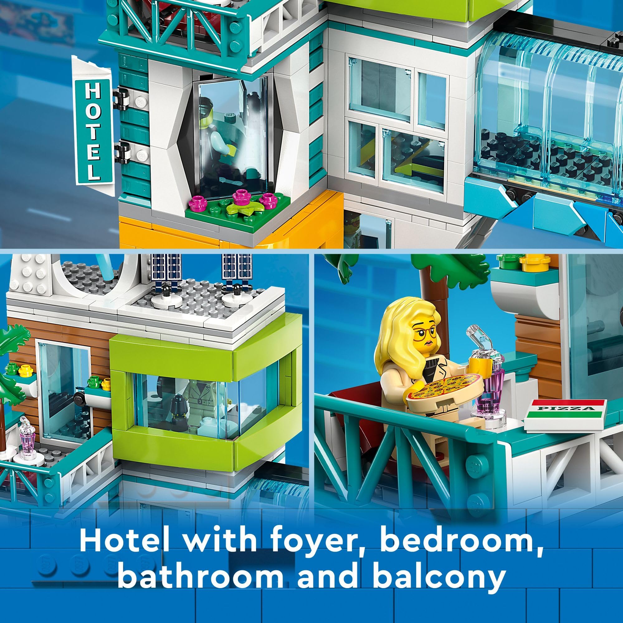 LEGO City Downtown 60380 Building Toy Set, Multi-Feature Playset with Connecting Room Modules, Includes 14 Inspiring Minifigure Characters and a Dog Figure for Imaginative Play, Gift for Kids Ages 8+