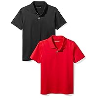 Amazon Essentials Boys and Toddlers' Active Performance Polo Shirts, Pack of 2