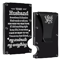 Father Day Gifts from Wife, Husband Birthday Gifts Ideas - Mens Metal Money Clip 3.4
