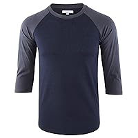 Men's Casual Soft 3/4 Raglan Sleeve Sports Running Jersey Baseball Tee Active Shirts