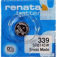 Renata 339 SR614SW Batteries - 1.55V Silver Oxide 339 Watch Battery (2 Count)
