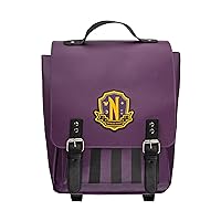 Cinereplicas Wednesday - Academy Backpack Nevermore Purple - 25 x 32 x 13 cm - Official Licensed, Violet, 24* 32* 14 cm