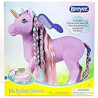 Breyer Horses Mane Beauty Styling Unicorn | Iris | Purple Extra-Long Silky No Tangle Mane | 10